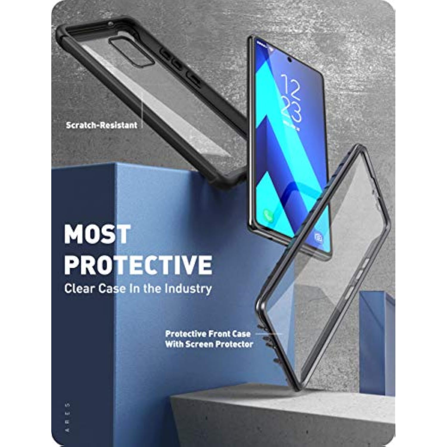 i-Blason Ares Case for Samsung Galaxy A71 5G Case [ Not for Galaxy A71 4G Version & A71 5G UW Version], Dual Layer Rugged Clear Bumper Case with Built-in Screen Protector (Black)