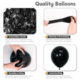 125 Pcs Black Latex Balloons Various Sizes Party Decorations