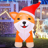 4Ft Christmas Inflatables Outdoor Decorations Blow Up Dog Built-In Leds For Christmas Indoor Outdoor Yard Lawn Garden De
