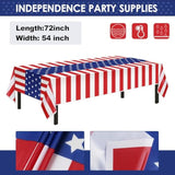 Patriotic Party Set (152-Piece): American Flag Tablecloth, Plates, Cups
