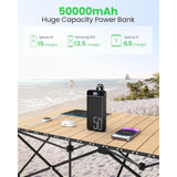 Power Bank Fast Charging 50000Mah - 22.5W Portable Charger Usb C Quick Charge With 4 Outputs & 3 Inputs Led Display Huge Capacity External Battery Pack For Iphone, Samsung, Ipad Etc
