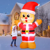 8Ft Christmas Inflatables Outdoor Decorations, Blow Up Gingerbread Inflatable With Built-In Leds For Christmas Indoor Ou