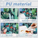 Extended Large Mouse Pad For Desk Cactus Long Extended Desk Pad For Women Pu Non-Slip Base Mouse Pad Waterproof Big Computer Keyboard Gaming Mousepad For Home Office Work 31.8" X 15.7"