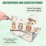 Cute Owl On The Branch Laptop Skin Sticker Decals Universal Vinyl Reusable Notebook Flower Leaves Decal Watercolor Bohemian Flower Leaves Protector Cover For 12" 13" 13.3" 14" 15 Inch Laptop