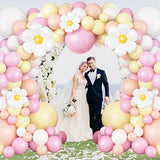 137 Pc Daisy Flower Balloon Garland Kit Groovy Boho Pastel Party Decorations