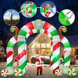 13Ft Christmas Archway Inflatables With Led Light, Giant Xmas Candy Arch Inflatable Stereoscopic Blow Up Christmas Outdo