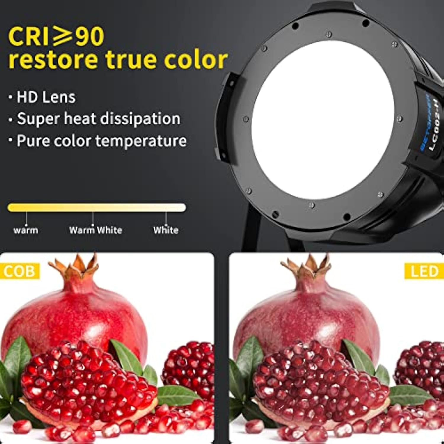 Stage Lights, 200W Cob Led Stage Spotlights, Warm & Cold White Led Par Light, Dmx/Master-Slave Lights’, Spotlight/Fresnel Lighting For Church, Wedding, Theater, Photo Studio