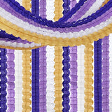 Purple-Gold Party Decorations Garland Streamers - 12Pcs White Purple Lavender Graduation 4-Leaf Clover Paper Streamer,Woman Birthday Wedding Bridal Shower Mothers Banners Decor