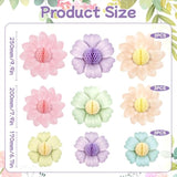 9Pcs Paper Flowers Party Decorations,Pastel Honeycomb Butterfly Party Decoration,Fairy Birthday Party Decoration For Garden Tea Party Floral Baby Shower.