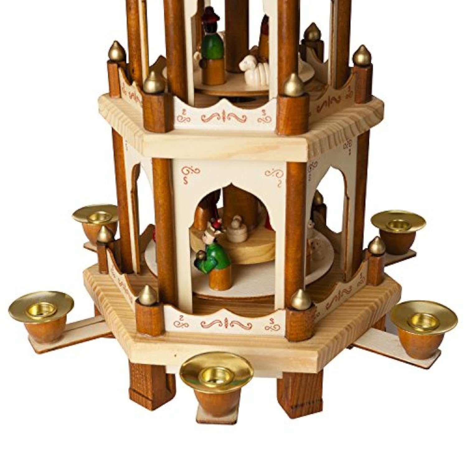 Wooden Christmas Pyramid - 18 Inches - 3 Tier Carousel - Nativity Play