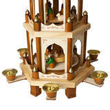 Wooden Christmas Pyramid - 18 Inches - 3 Tier Carousel - Nativity Play