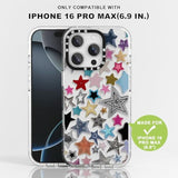 For Iphone 16 Pro Case Tpu+Pc Premium Painted Anti-Drop Phone Case Superior Shock Absorption Military-Grade Drop Protection Multicolor Star Graffiti Design Phone Case