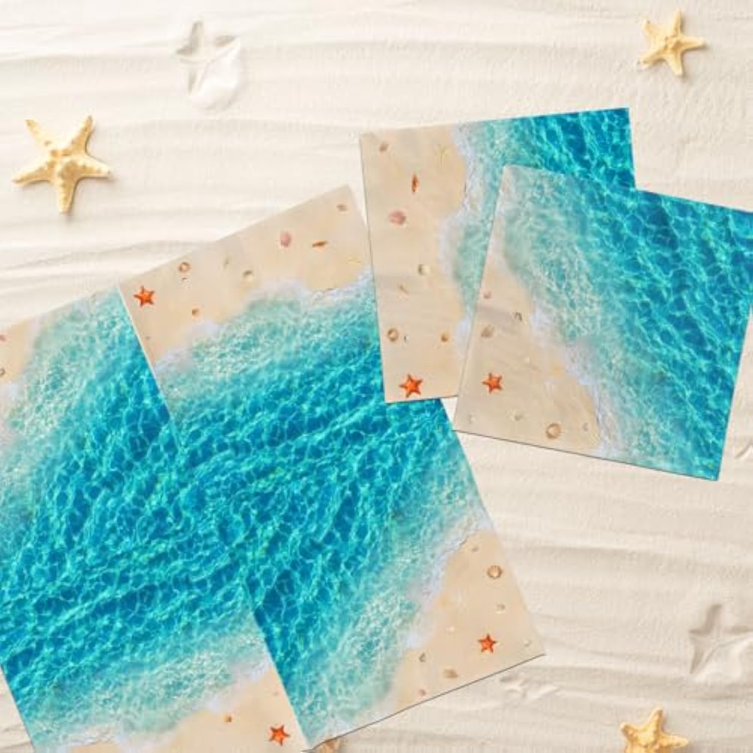 Nautical Beach Napkins,40Pcs Summer Beach Party Napkins Tropical Ocean Dessert Napkin Beach Theme Birthday Party Napkins For Summer Holiday Party Supplies