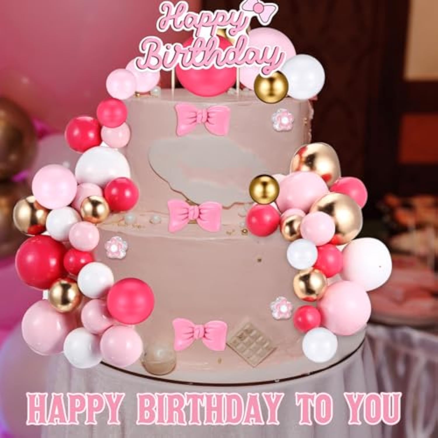 61pcs Cartoon Cat Cake Toppers — Pink Birthday & Baby Shower Party Decor