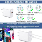 Usb-C Wall Charger Block, 20W Fast Speed Charging Box With Micro Plug Cube For Apple Watch Series 8/7, Iphone 12/13/14 Pro/Max, Xr/Xs/Se, Airpods, Iwatch, Ipad Pro/Air/Mini, Pixel 6/6A Phones