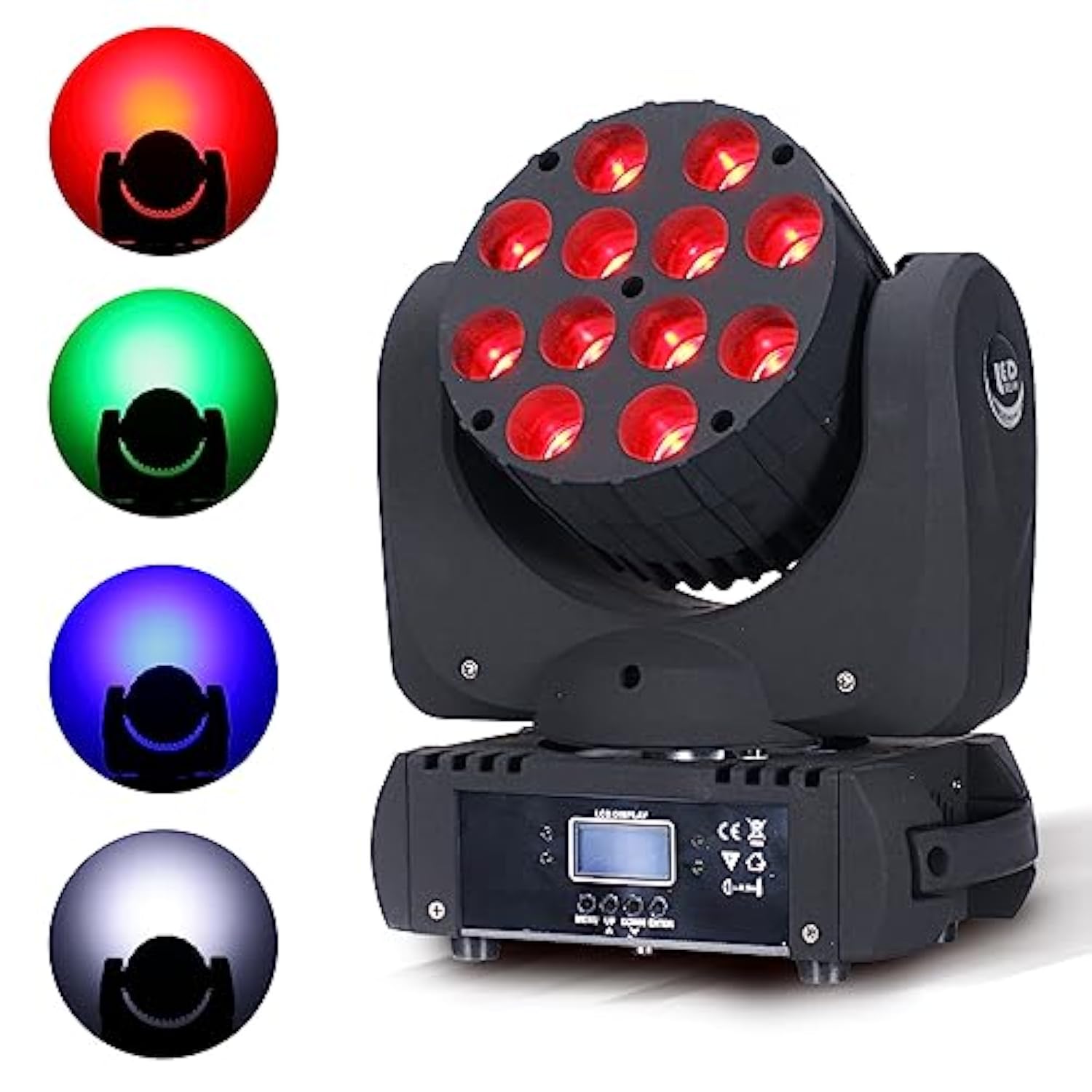Moving Head Light Beam Wash 12X12W Led Stage Lighting Rgbw 4In1 Professional Dmx 512 Strobe Effect Sound Activated Dj Lights For Dj Night Clubs Disco Ktv Bar Show (1 Pack)
