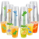 60 Pcs Dinosaur Plastic Cups 12 Oz Dinosaur Clear Disposable Cups Dino Themed Party Cup Dinosaurs Beverage Drinking Cup For Dinosaurs Kids Birthday Drinks Party Supplies