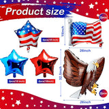 12 Pcs Patriotic Eagle Balloon Usa Red White And Blue Elections Party Decorations Large Eagle Foil Balloons Star American Flag Decor For Veterans Day Birthday Party