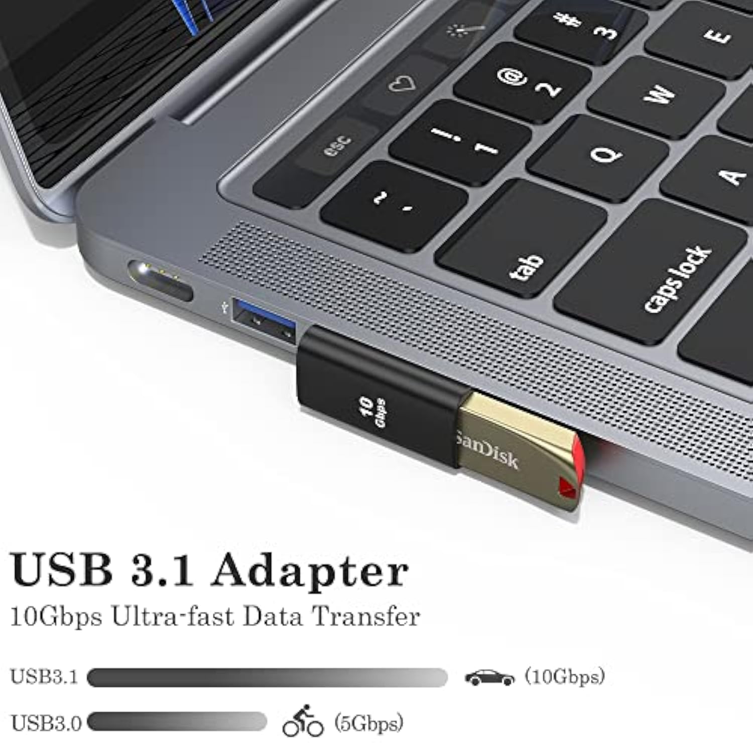 90 Degree Usb 3.1 Adapter (2 Pack), Right And Left Angle Usb A Male To Female