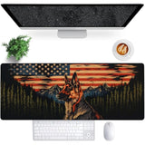 Cute Dog Gaming Mouse Pad, 31.5"×11.8" Extended Desktop Puppy Mouse Pads For Keyboard Laptop Computer, Large Desk Mat With Stitched Edges For Work Office Desk Decor (German Shepherd)