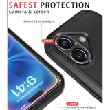 For Iphone 16 Case [Shockproof] [Dropproof] [Tempered Glass Screen Protector + Camera Protectors] Heavy Duty Protection Phone Case Cover For Iphone 16 (Black)