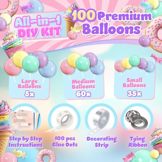 120Pcs – Pastel Balloon Garland Kit & Balloon Arch - Small And Large M
