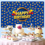 6x4 Ft Cartoon Birthday Backdrop – Happy Birthday Banner for Boys & Girls Party