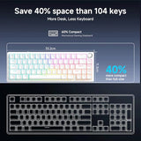 Tmkb T68E 60% Wired Gaming Mechanical Keyboard, Rgb Backlit Hot-Swappable Gasket Mount, Creamy Keyboard With Pre-Lubed Blueberry Switch, White