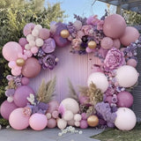 Dusty Purple Balloon Garland - Boho Lavender & Gold Arch Kit