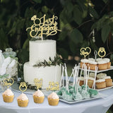 Champagne Gold Engagement Party Decorations, Just Engaged Supplies For Couple Includes 12" Gold & White Latex Balloons, Diamond Ring Foil Balloon, Cake Toppers, Paper Pompom