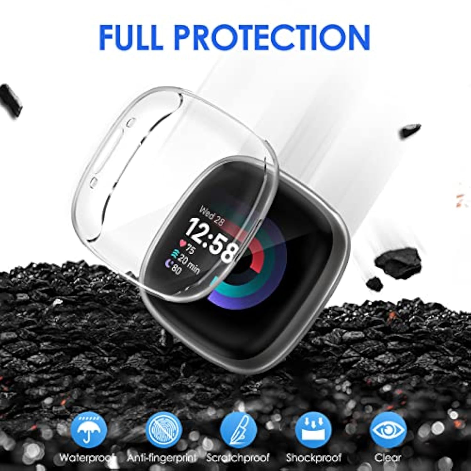 4Pack Screen Protector Case Compatible With Fitbit Sense 2/Versa 4, Soft Tpu Plated Bumper Full Cover Protective Cases For Versa 4/Sense Smartwatch [Scratchproof]