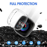 4Pack Screen Protector Case Compatible With Fitbit Sense 2/Versa 4, Soft Tpu Plated Bumper Full Cover Protective Cases For Versa 4/Sense Smartwatch [Scratchproof]