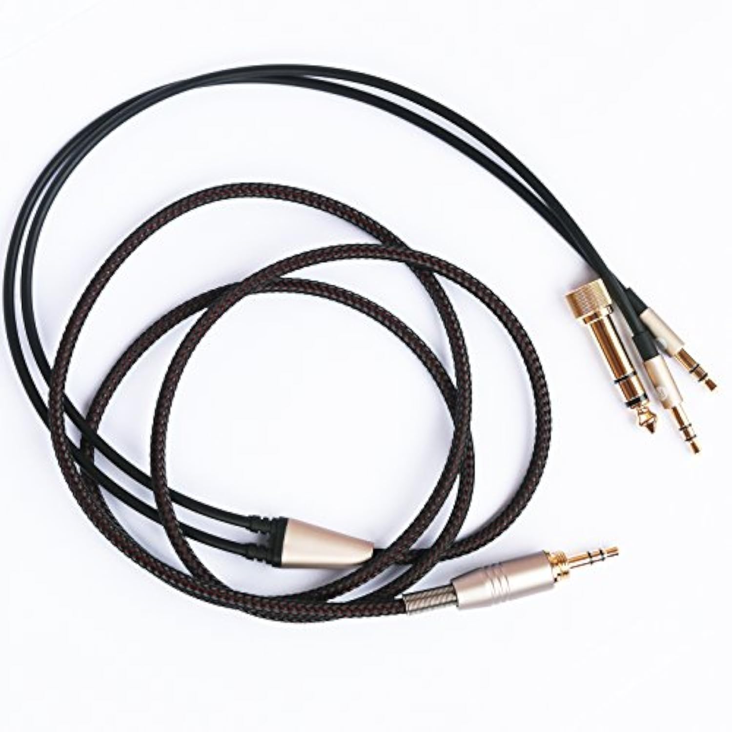 Replacement Cable For Beyerdynamic T1 2Nd Generation / T5P Second Generation Headphones 3.5Mm Male And 6.35Mm Adapter To 2X 3.5Mm Jack Male Audio Hifi Cord 1.5M/4.9Ft
