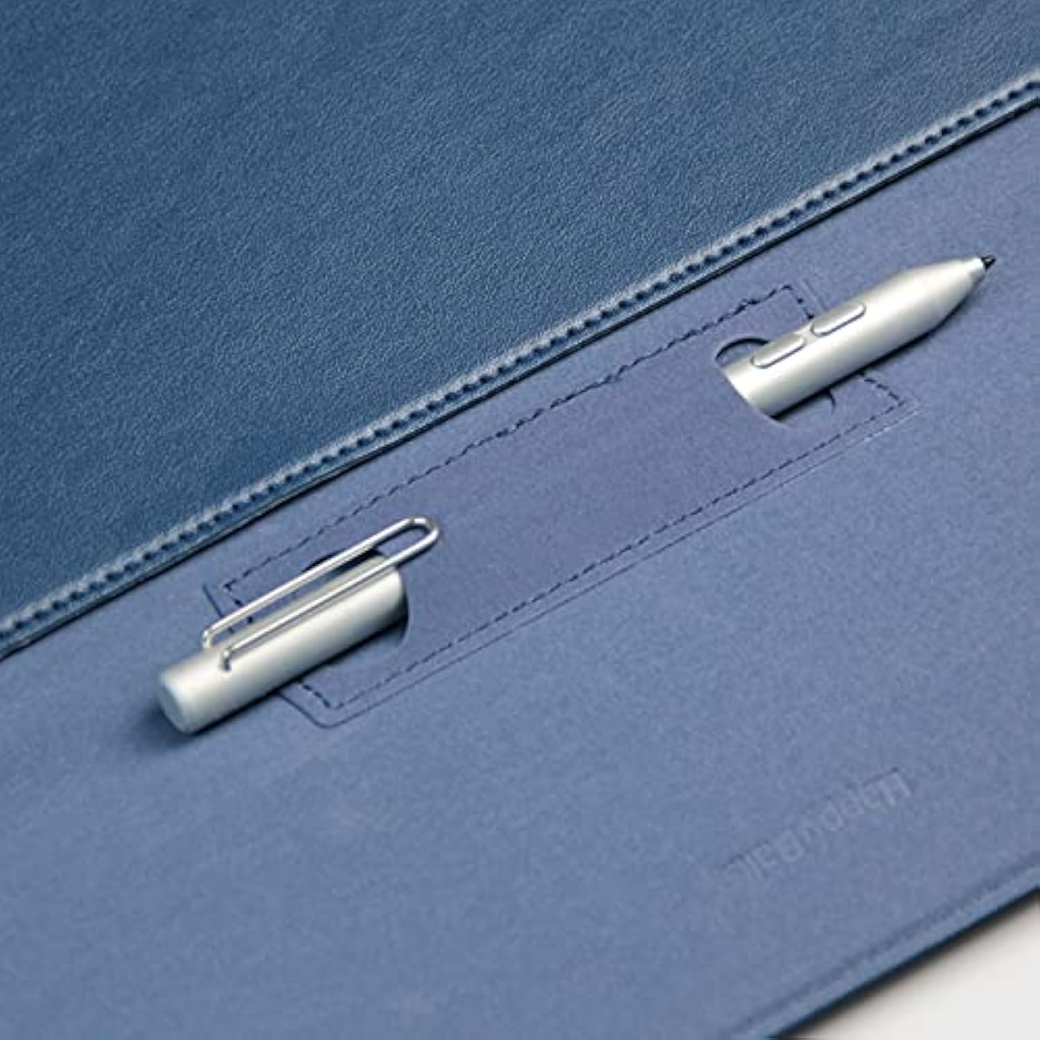 Happy Balls Laptop Sleeve Case 14inch with Stand Compatible with Microsoft Surface Laptop 5/4/3/2 13.5", MacBook Air/Pro 13.3", PU Leather Sleeve for 13-14" Notebook Computers(Dark Blue)