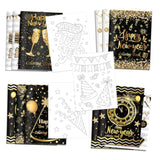 12Pcs Happy New Year Coloring Books Bulk, Black White New Year Hat Wine Glass Pattern Coloring Book Year Of 2026 For Holiday Party Activities Fillers Spring Festival Diy Drawing Book