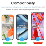 Pixel 9 Pro 6.3" Tempered Glass Screen Protector, Easy Install, 3 Pack