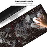 Large Keyboard Gaming Mouse Pad Black World Map Mouse Pad With Anti-Slip Rubber Base, Extended Xxl Long Gaming Mousepad Big Mouse Pads For Desk,31.5 X 11.8 Inch