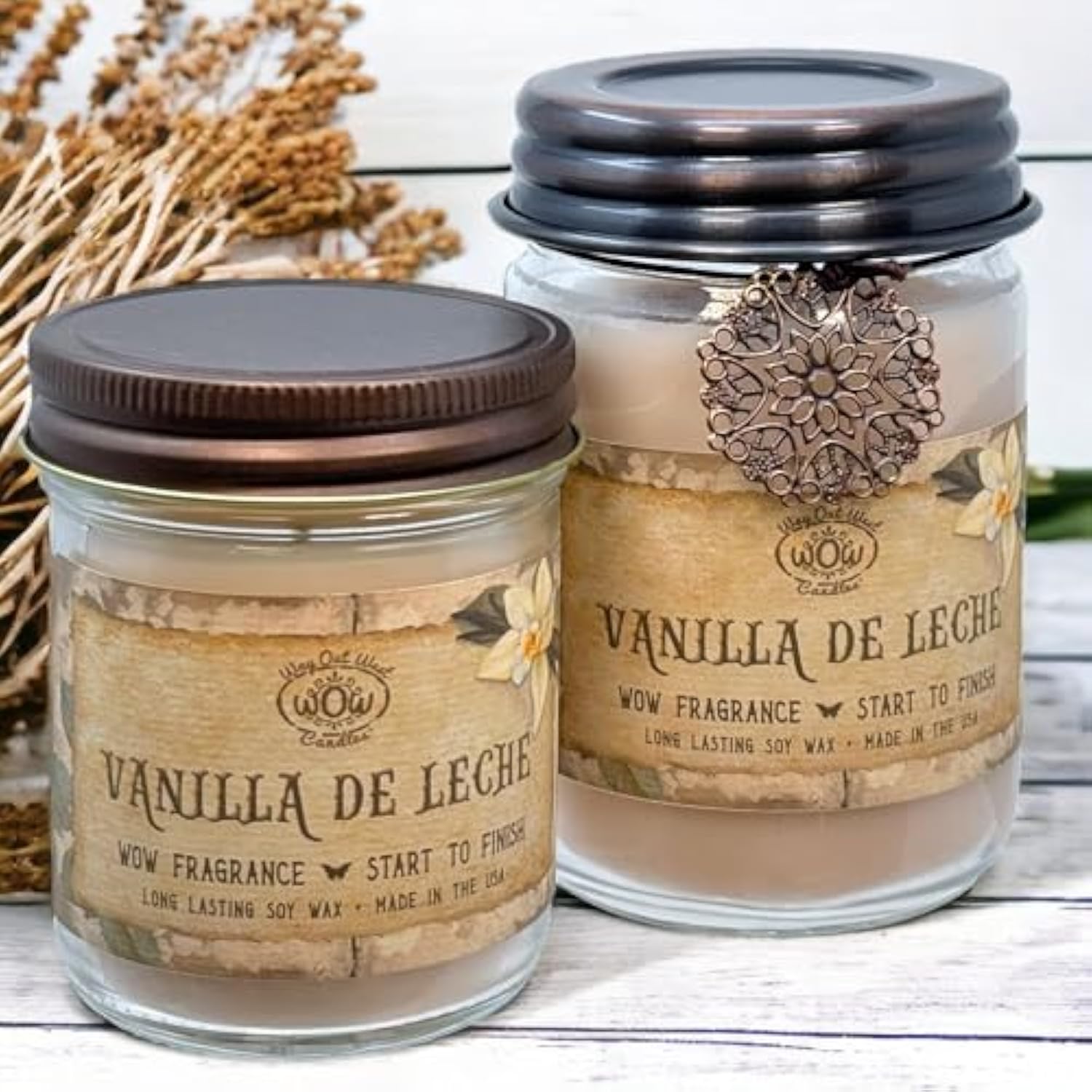 Scented Candle For Home By - Long Lasting Home Fragrance Or Essential Oils - Small Candles Gifts For Women - 8 Oz Vanilla De Leche Natural Soy Candles - Made In Usa