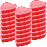 24 Pcs 17 Oz Valentine'S Day Heart Shaped Container Plastic Seasoning Containers Box Food Storage Containers With Clear Transparent Lids Reusable Dessert Box For Valentine Fruit Vegetable (Red)