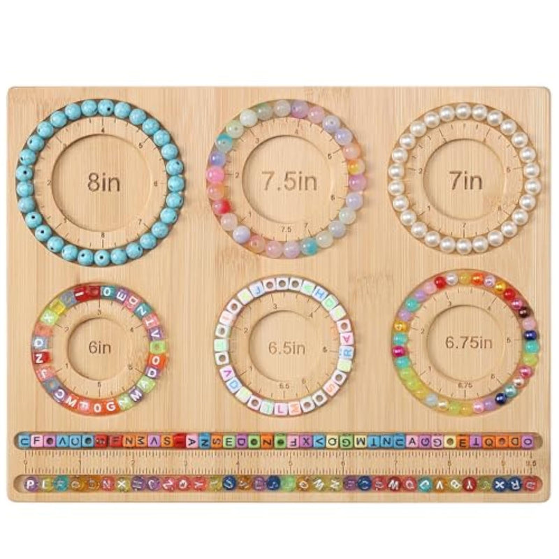 Bead Board For Jewelry Making, Bamboo Beading Board For Jewelry Bracelet Making, Diy Bracelet Bead Board