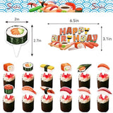 Sushi Party Decorations Japanese Birthday Party Decorations Includes Sushi Happy Birthday Banner Cake Topper Cupcake Toppers Balloons For Sushi Themed Party