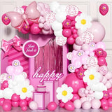 126pcs Pink Balloon Arch Kit for Cartoon Cat Theme, Birthdays & Party Decorations