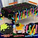 161Pcs Neon Party Decorations Glow In The Dark Birthday Supplies Neon Balloon Arch Kit & Backdrop Tablecloth Uv Blacklight Luminous Glow Balloons Kids Teen Adult Rainbow 80S 90S Disco Party Decor