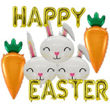 Easter Balloons Gold Happy Easter Letter Balloon Bunny Balloons Carrot Balloon For Rabbit Themed Party Birthday Party Supplies Decorations Party Balloon Sets-16 Pcs