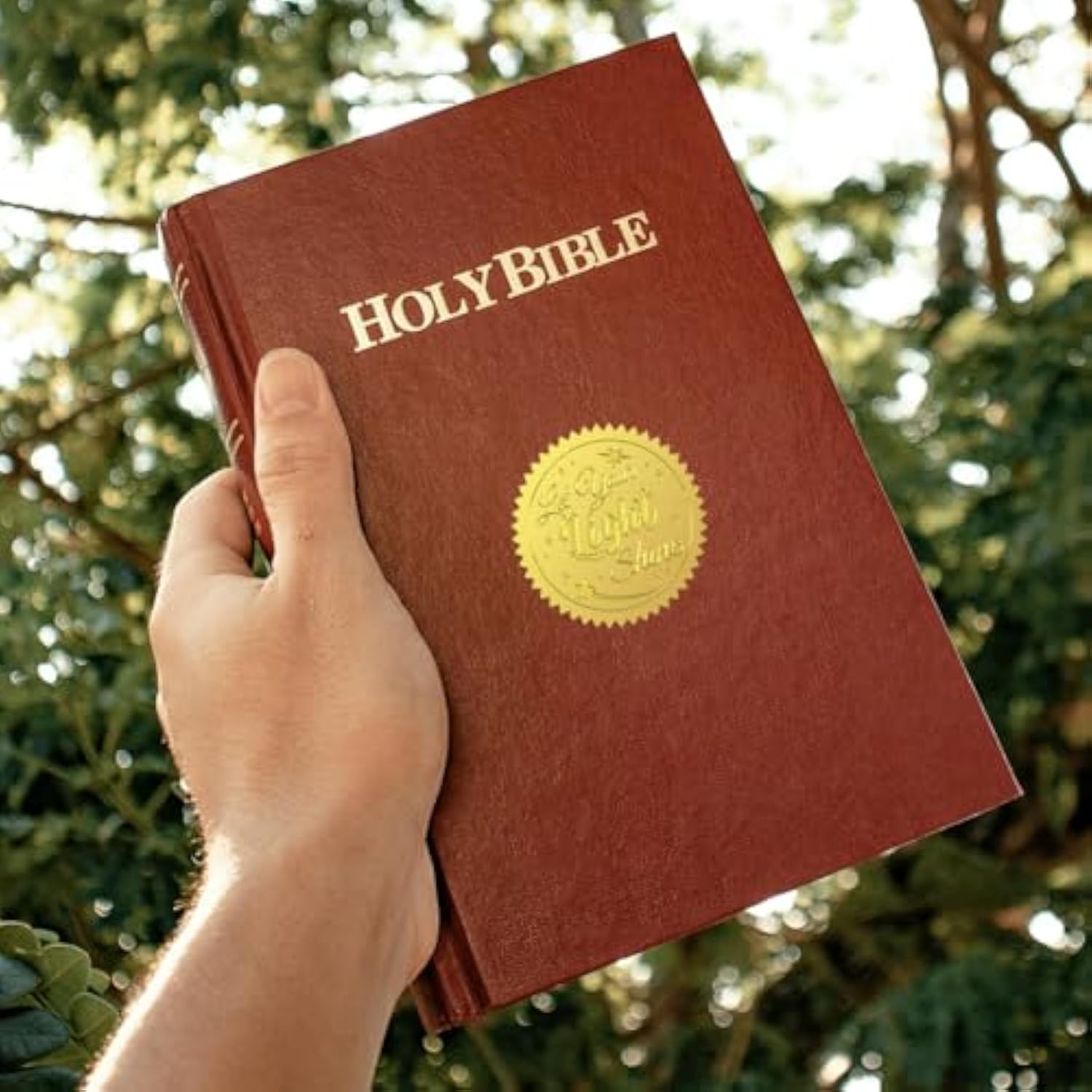 Gold Foil Stickers Seals Embossed 2 Inch 100Pcs Bible-Let Your Light Shine, Self Adhesive Gold Around Embossing Sticker For Christian Envelope Seals Gift Card Thanksgiving Christmas Decor