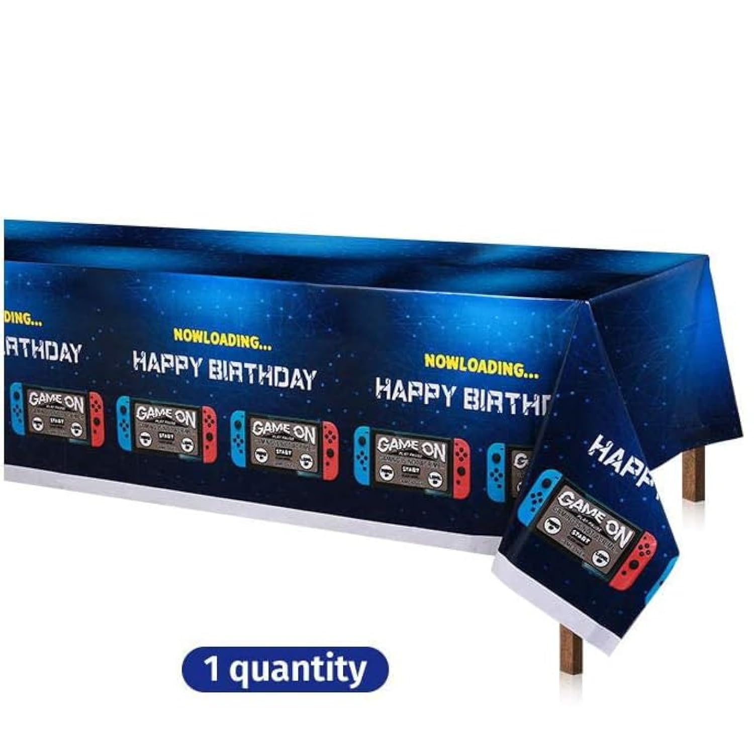 162Ct Video Game Party Suppliestableware Kit - Blue, Serves 20 Guests - Includes Happy Birthday Banner, Plates, Cups, Straws, Napkins, Utensils, Table Cover For Video Game Themed Birthday Parties