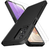 For Galaxy A32 5G Case, [10 Ft Military Grade Drop Protection] [Non-Slip] [2 Pcs Screen Protector] Heavy Duty Full-Body Shockproof Case For Samsung Galaxy A32 5G 6.5"-Black