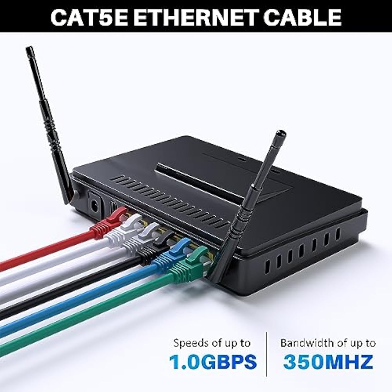 Cat5E Ethernet Patch Cable 200 Feet, Snagless Rj45 Computer Lan Network Intern