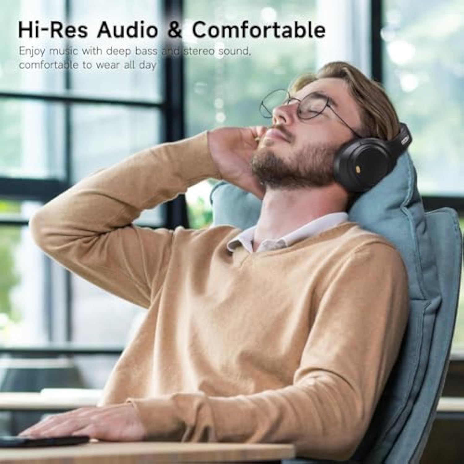 Ifecco Headphones Wireless Bluetooth Over Ear,Wireless Noise Canceling Headpho