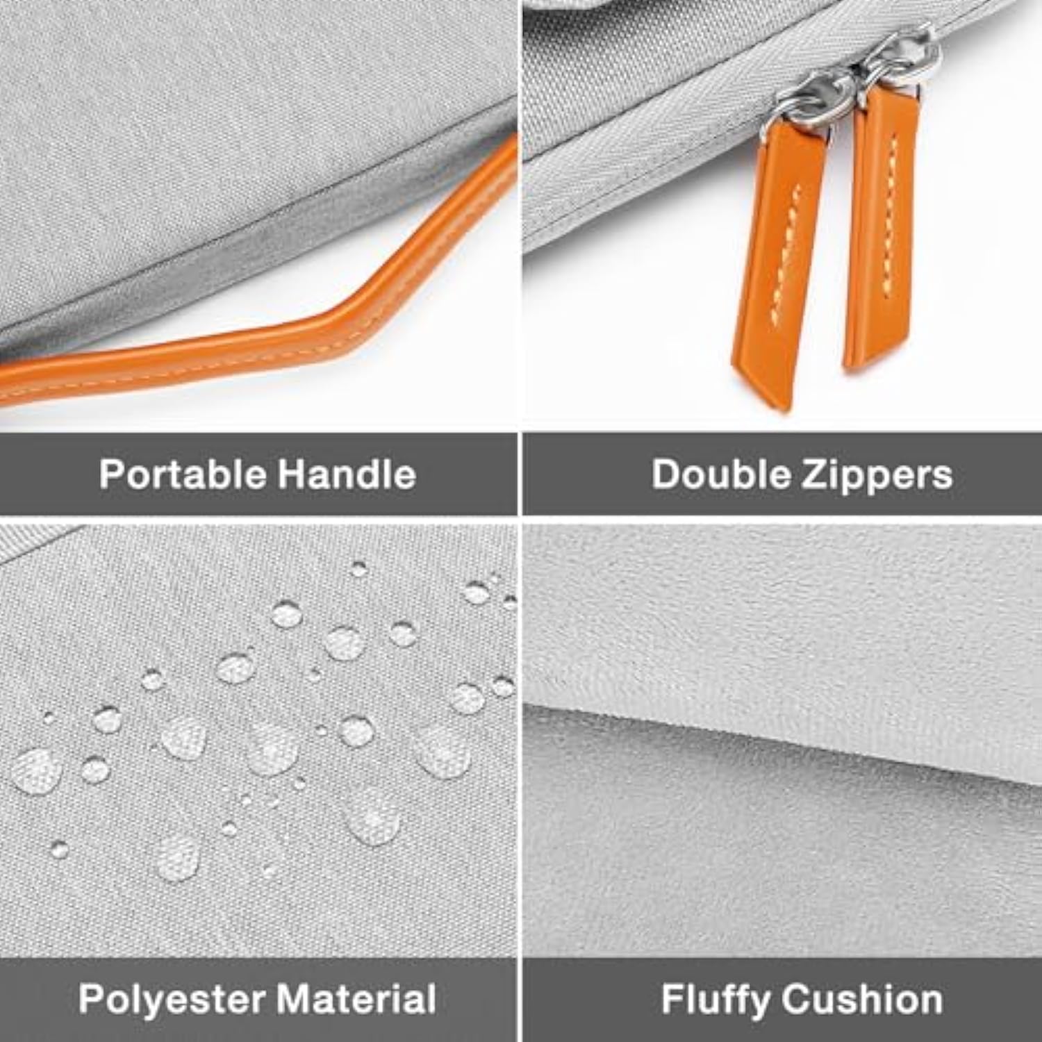 MOSISO 360 Protective Laptop Sleeve Compatible with MacBook Air/Pro,13-13.3 inch Notebook, Compatible with MacBook Pro 14 inch M4 M3 M2 M1, Flapover Bag with Fully Open Zipper&Handle&Pockets, Gray